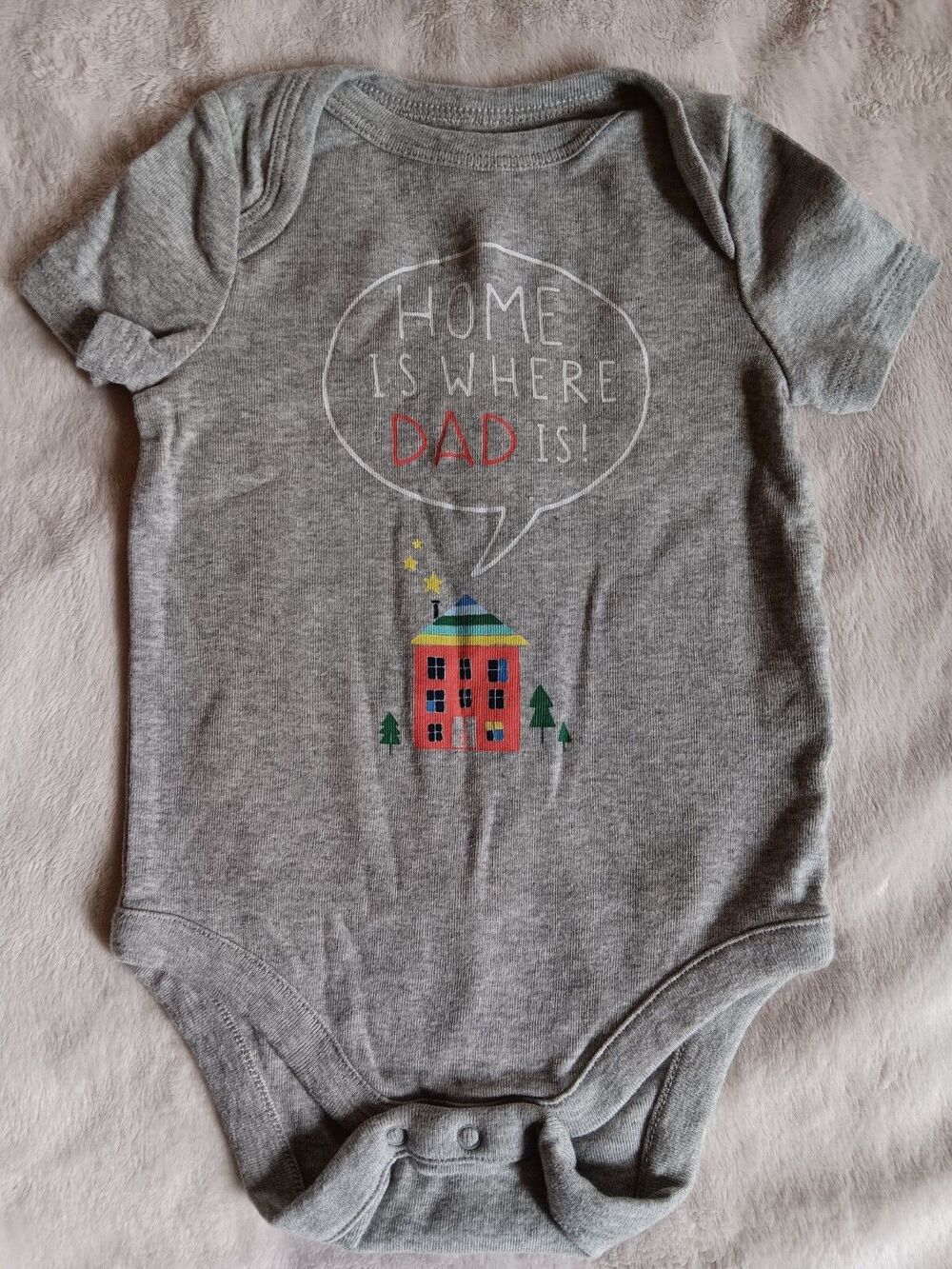 Shirt 3 To 6 Months New Baby Gap Short sleeve Gray Home Is Where Dad Is